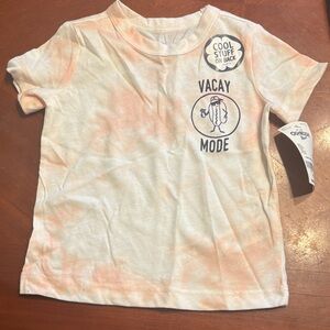 OshKosh B'gosh Peach & White Tie-Dye 'Vacay Mode' Tee